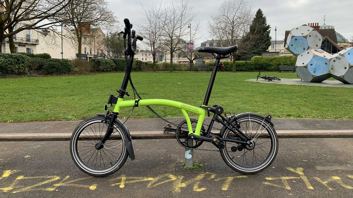 My Brompton bike in a skate park